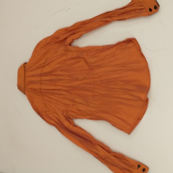 Sexy Orange Shirt by Beluva San Francisco Made n USA Fabulous Fabric Plunge Neck - Picture 9 of 9